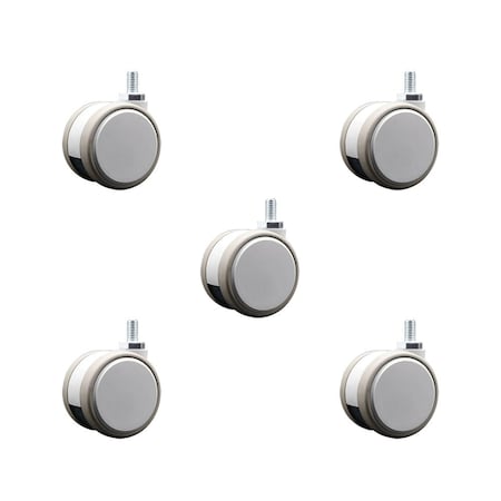Service Caster 2.375 Inch MRI Safe Casters, 3/8 Inch Threaded Stem, Set of 5, 5PK SCC-TS02S60-TPR-GRY-381634-MRI-5